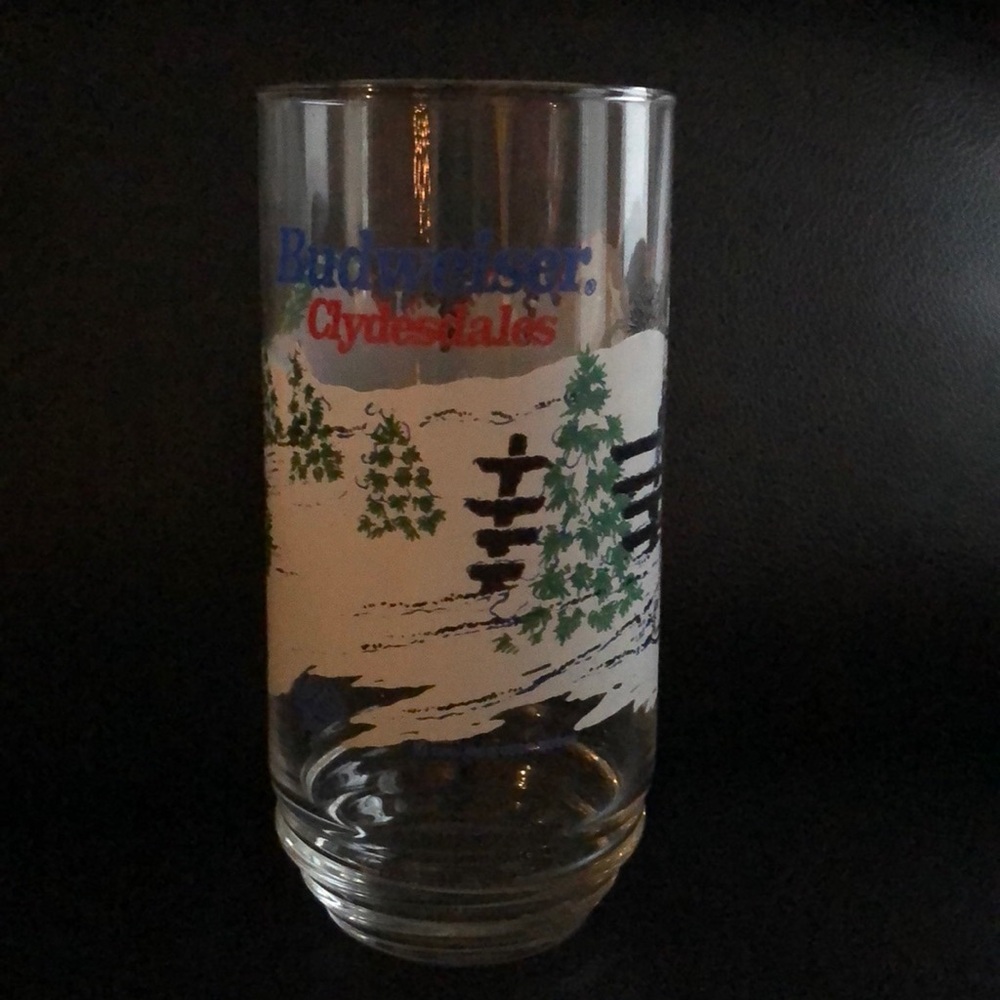Budweiser Clydesdales Winter Glass
